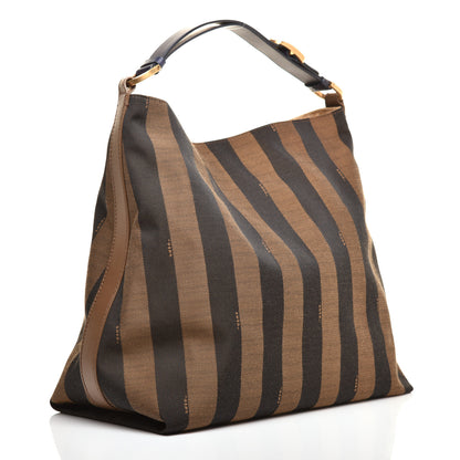 Fendi Pequin Cuoio Vegetale Large Hobo Tobacco Blue Mirto Cuoio 3 of 9