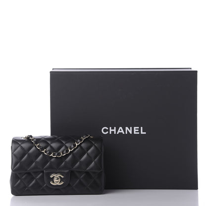 Chanel Lambskin Quilted Mini Rectangular Flap Black 10 of 10