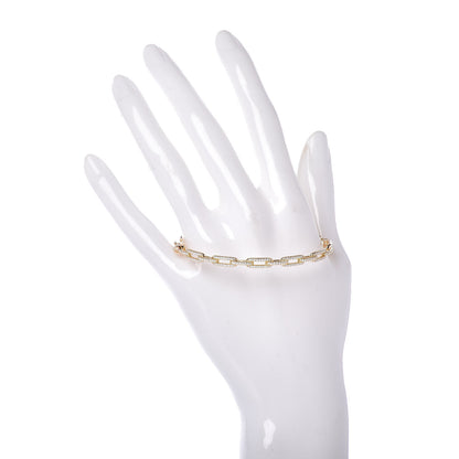 David Yurman 18K Yellow Gold Diamond 4mm Stax Chain Link Bracelet 2 of 5