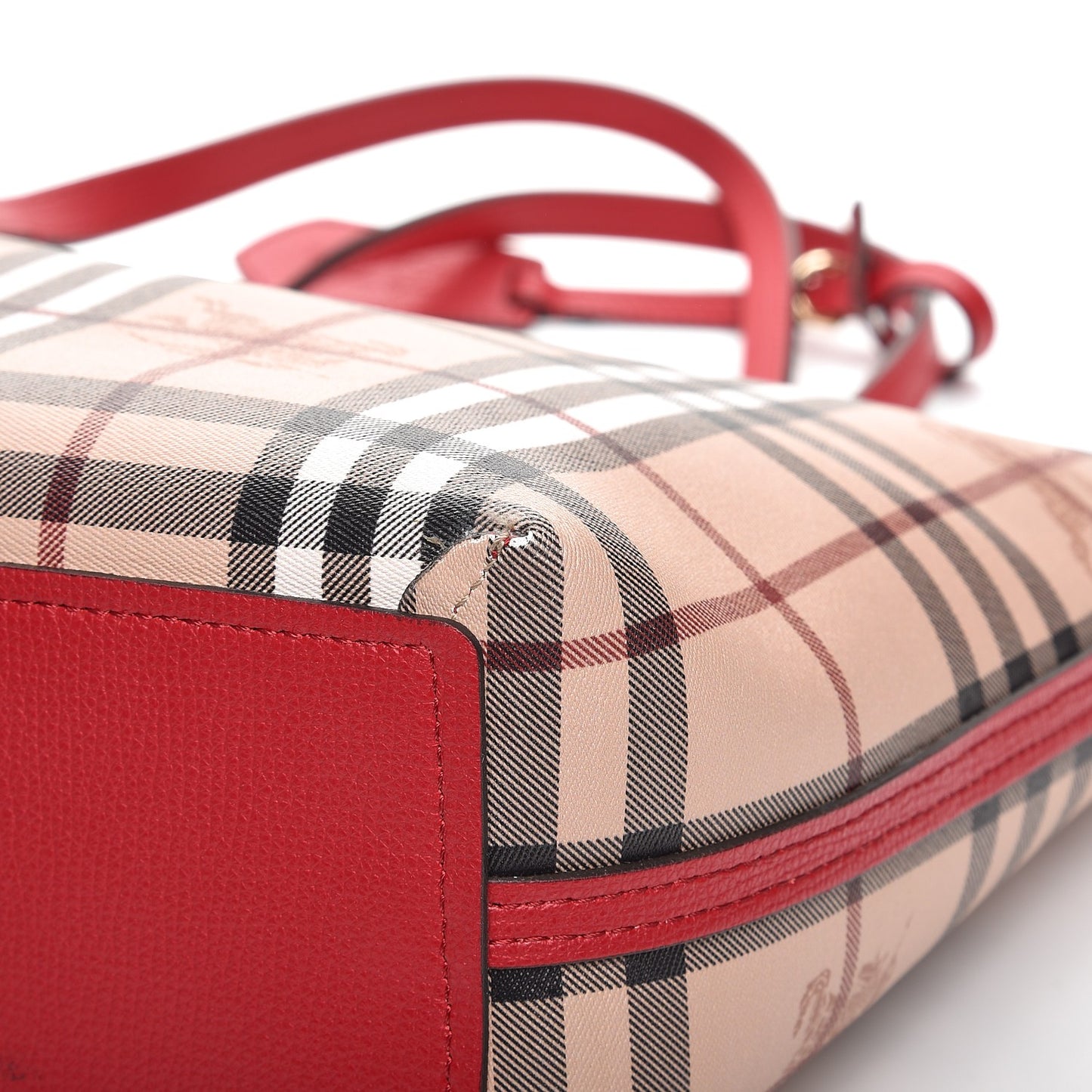 Haymarket Check Small Reversible Tote Poppy Red