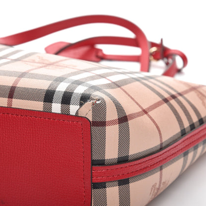 Burberry Haymarket Check Small Reversible Tote Poppy Red 13 of 13