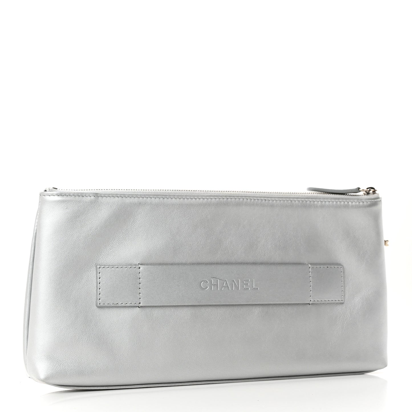 Metallic Calfskin Keyboard Pouch Silver