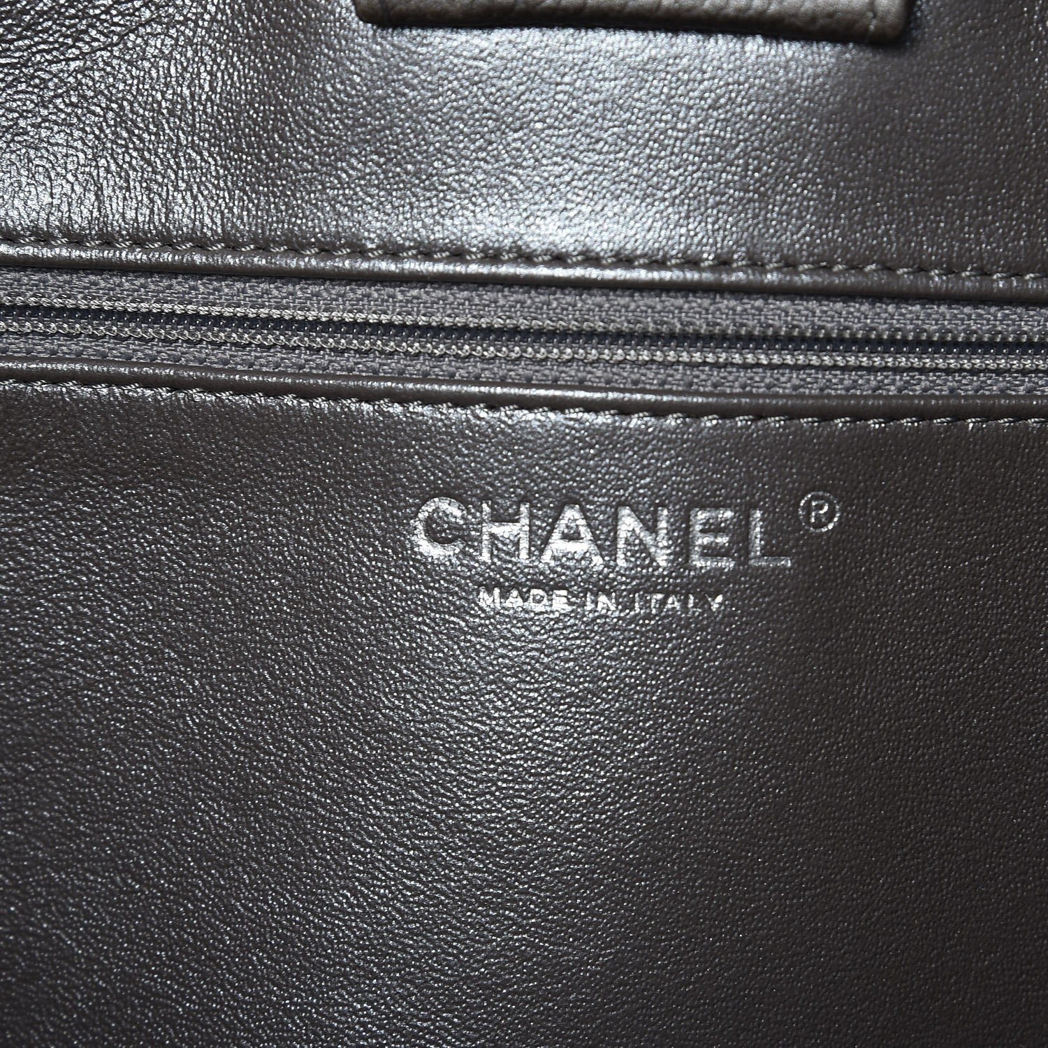 Chanel Metallic Caviar Quilted Large Shopping Tote Grey 6 of 7