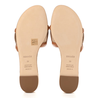 Hermes Nappa Famosa Espadrille Sandals 39 Naturel 5 of 8