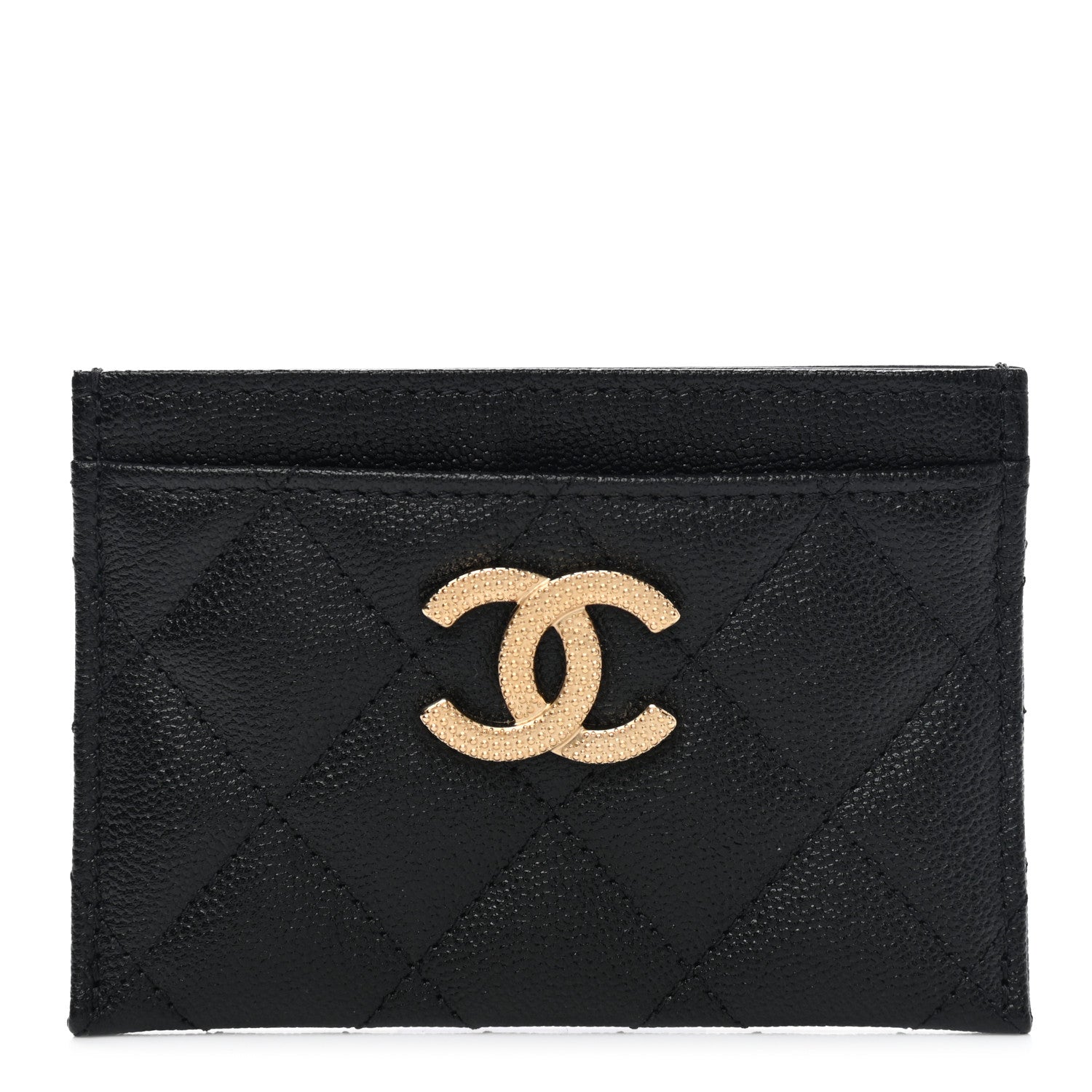 Chanel Caviar Quilted Studded CC Card Holder Black 1 of 9