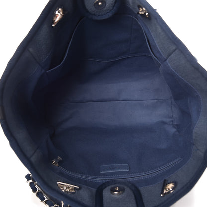 Chanel Canvas Small Deauville Tote Denim Blue 7 of 10