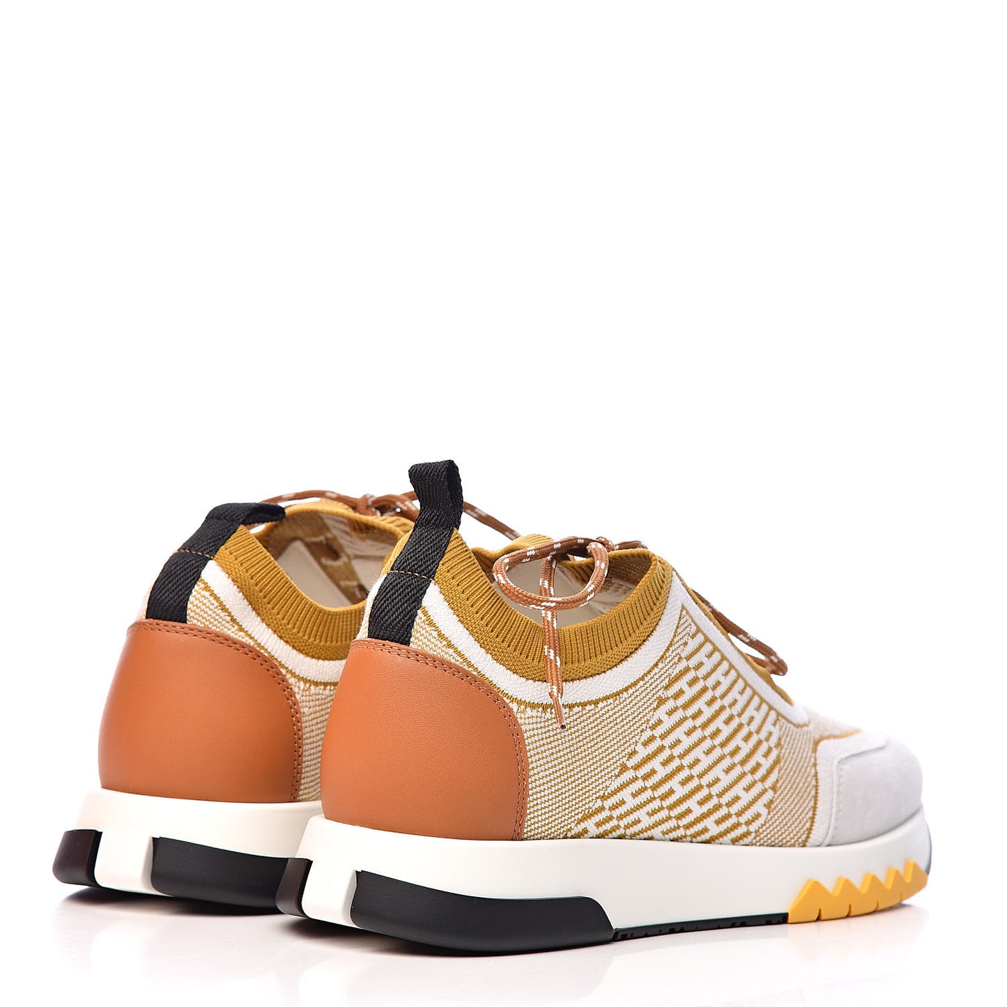 Knit Goatskin Womens Addict Sneakers 36 Ocre