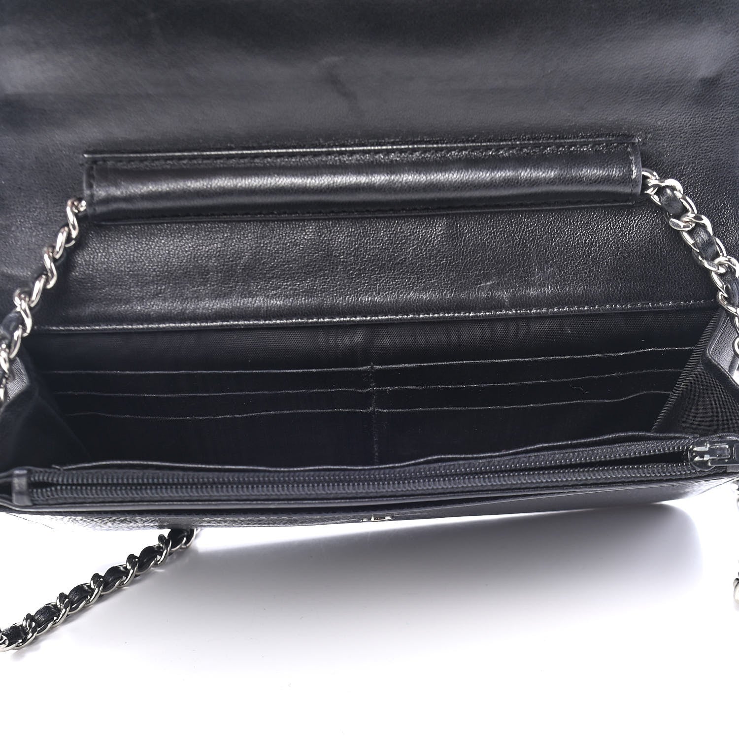 Chanel Caviar Timeless CC Wallet On Chain WOC Black 5 of 12