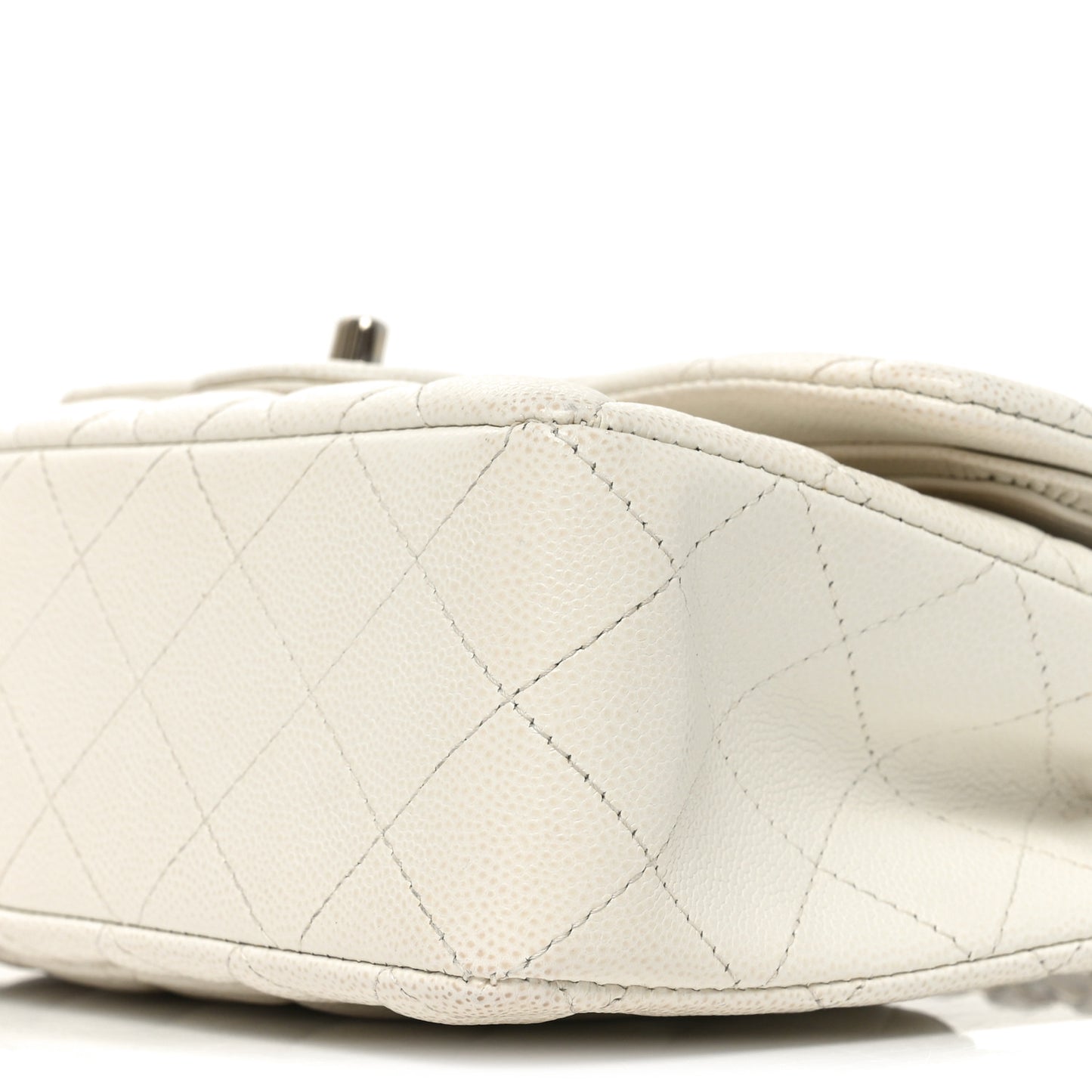 Caviar Quilted Small Double Flap White