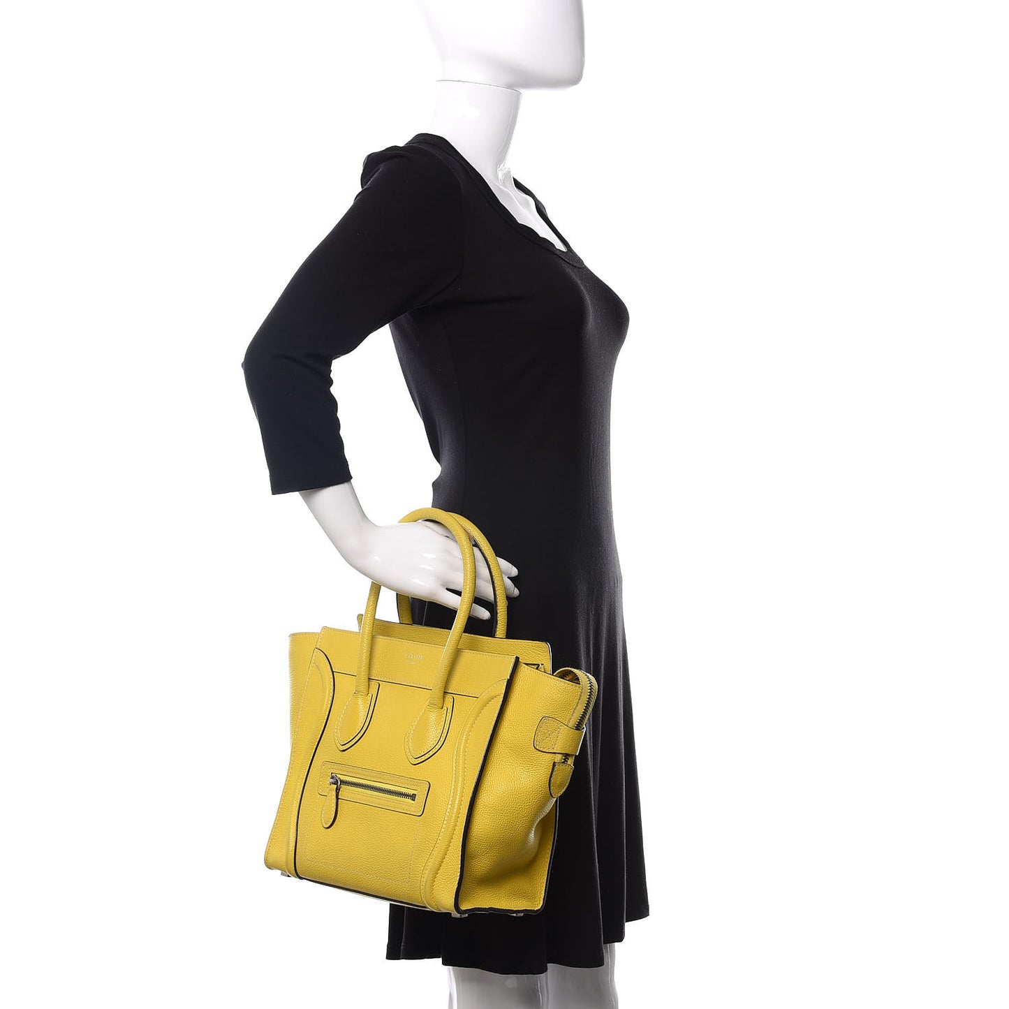 Drummed Calfskin Micro Luggage Citron