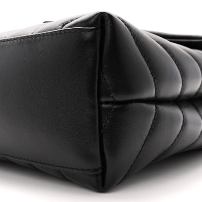 Saint Laurent Calfskin Y Quilted Monogram Small Loulou Chain Satchel Black 10 of 11
