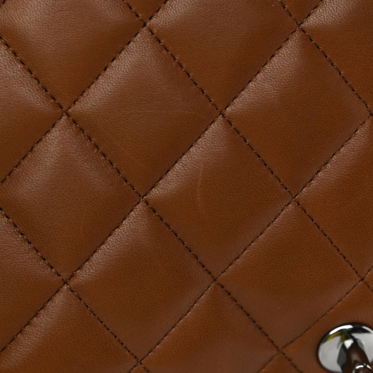 Lambskin Quilted Jumbo Single Flap Dark Brown