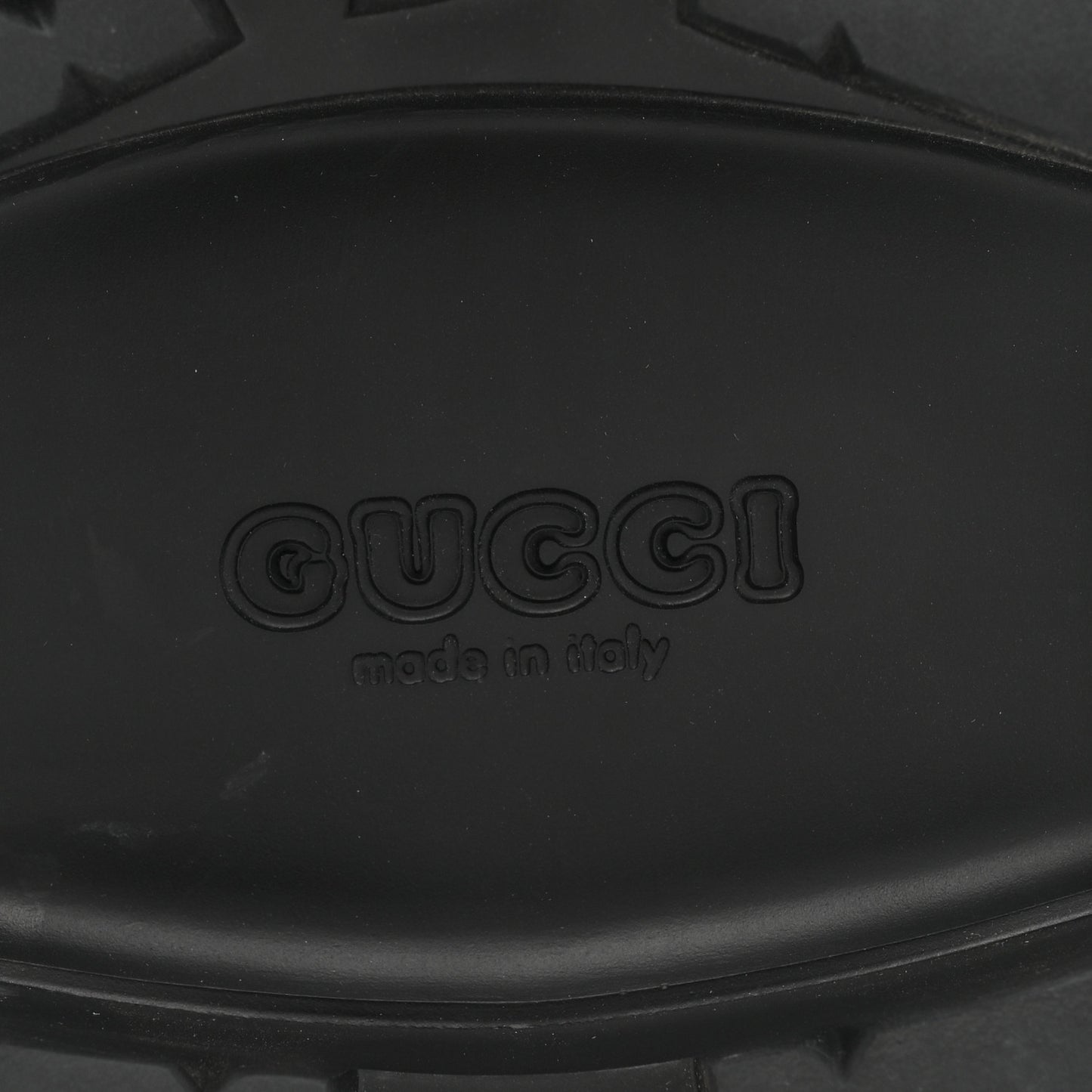 Rubber GG Monogram Perforated Elea Platform 55mm Lug Sole Sandals 40 Black