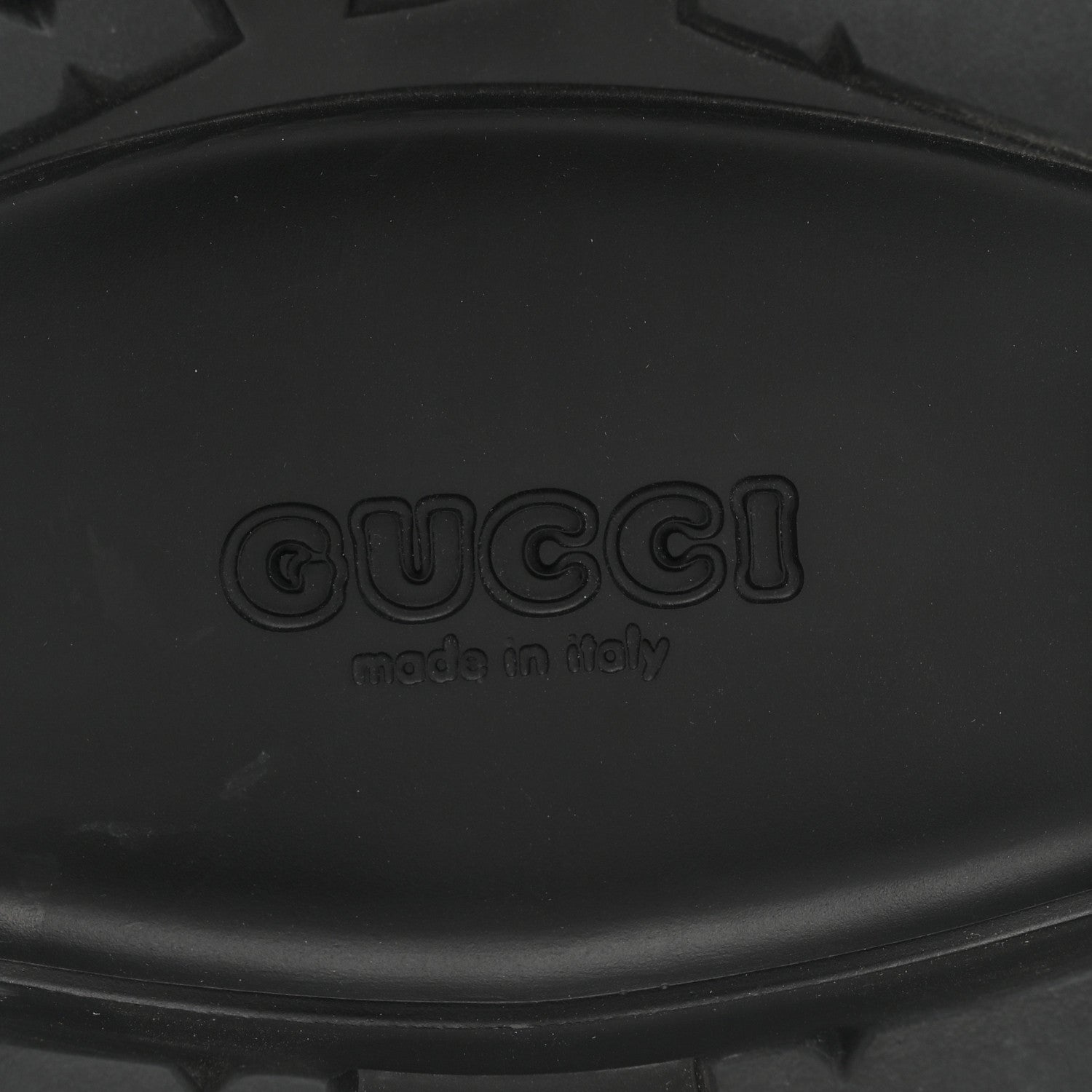 Gucci Rubber GG Monogram Perforated Elea Platform 55mm Lug Sole Sandals 40 Black 6 of 8