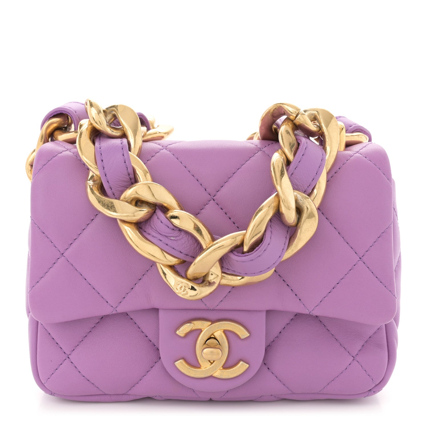 Chanel Lambskin Quilted Mini Funky Town Flap Purple 1 of 11