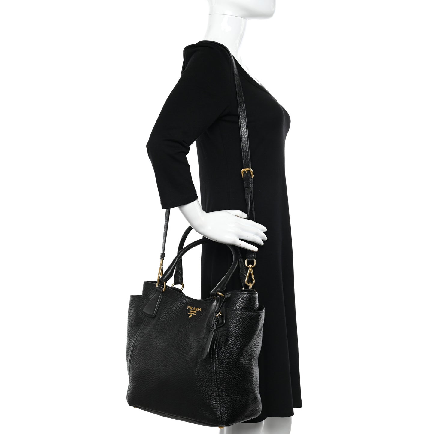 Vitello Daino Tote Black