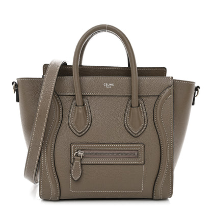 Celine Drummed Calfskin Nano Luggage Souris 1 of 12
