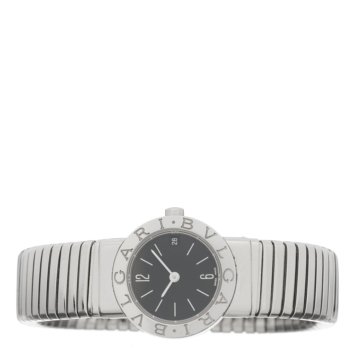 Bulgari Stainless Steel 23mm Tubogas Quartz Watch Black 2 of 4