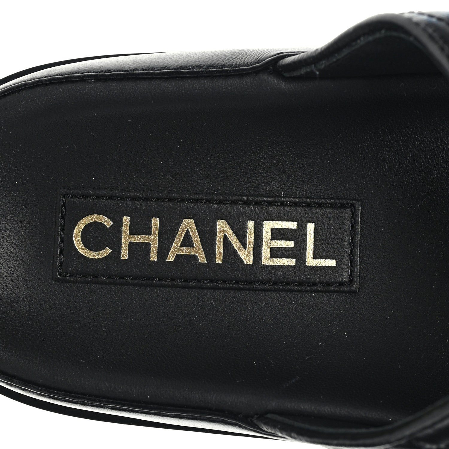 Chanel Lambskin Quilted Velcro Dad Chain CC Slide Sandals 40 Black 8 of 9