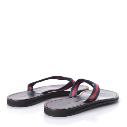 Gucci Web Thong Sandals 36 Navy 4 of 6