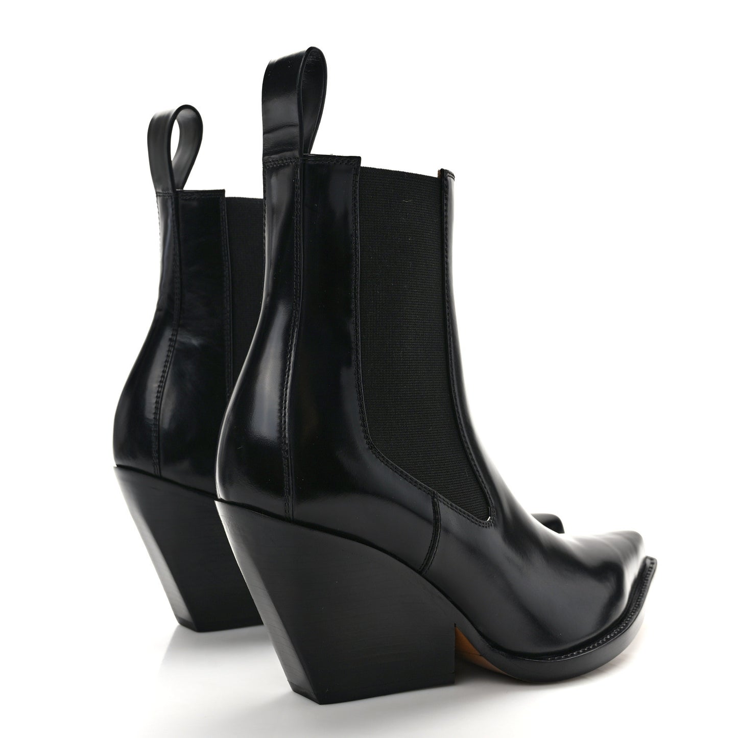 Calfskin Lean Boots 37.5 Black
