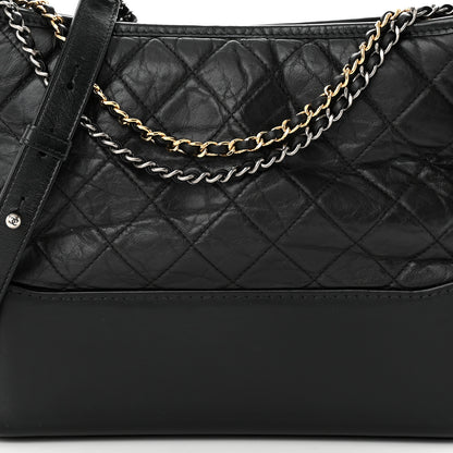Chanel Aged Calfskin Quilted Medium Gabrielle Hobo Black 8 of 11