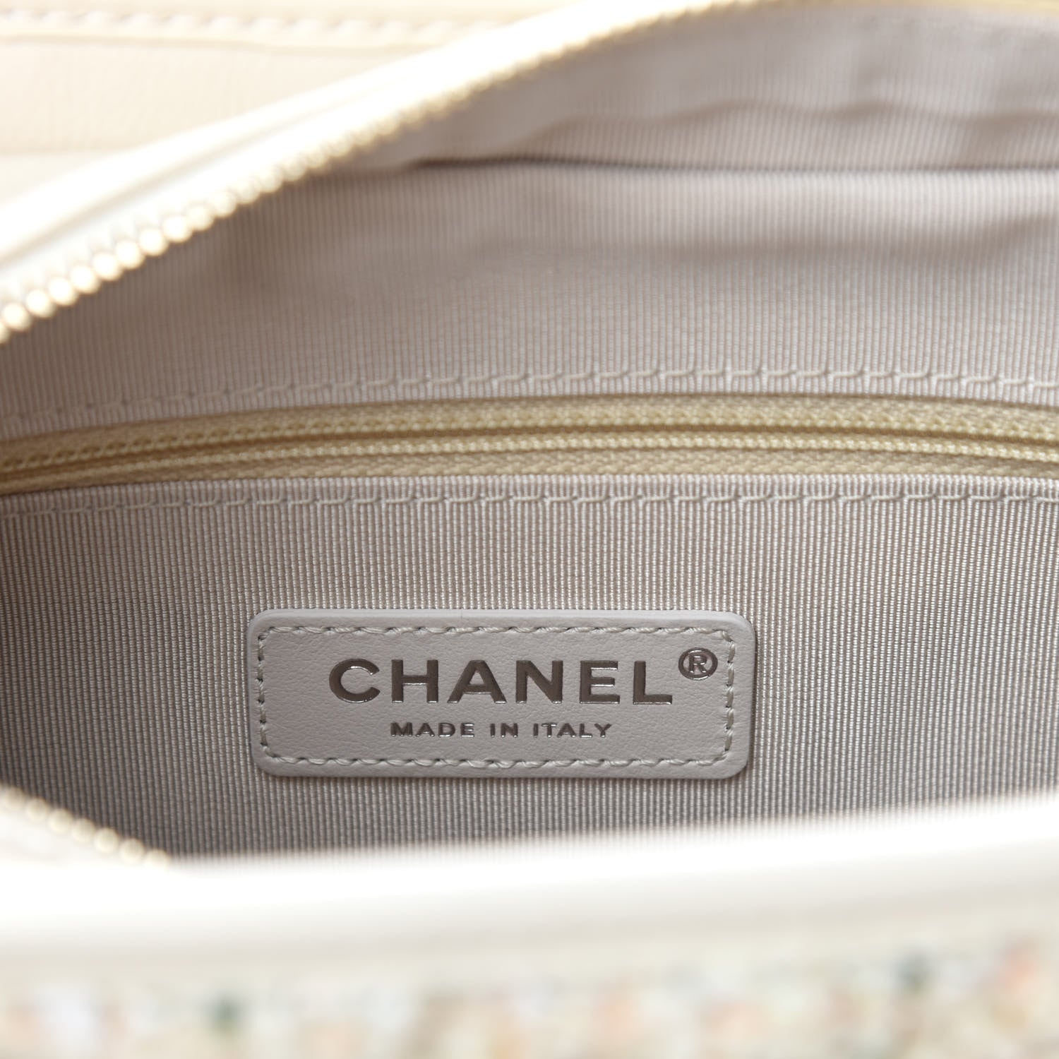 Chanel Tweed Calfskin Quilted Small Gabrielle Hobo Beige Ivory 8 of 11