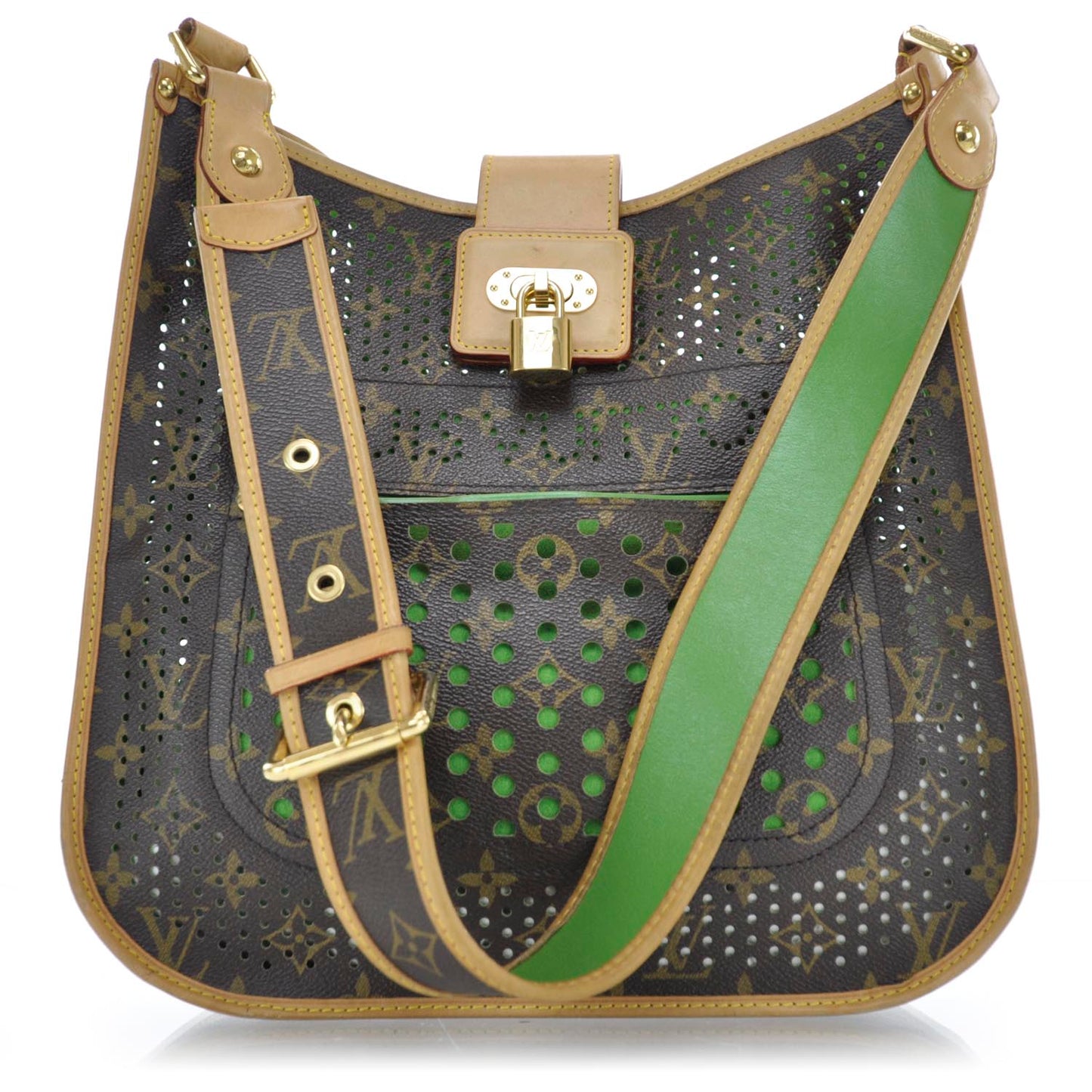 Monogram Perforated Musette Green