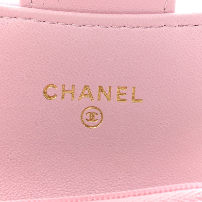 Chanel Lambskin Quilted Flap Card Holder Wallet Light Pink 6 of 13