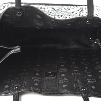 MCM Visetos Medium Liz Reversible Shopper Tote Black 8 of 15