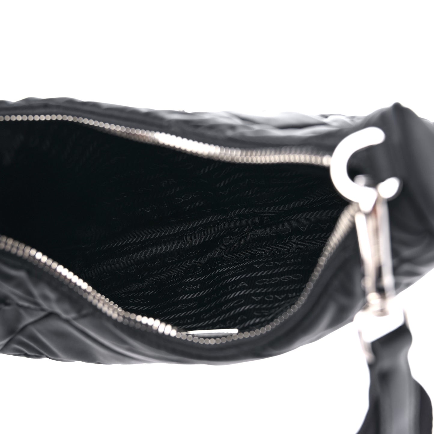 Re-Nylon Triangle Padded Patchwork Shoulder Bag Black