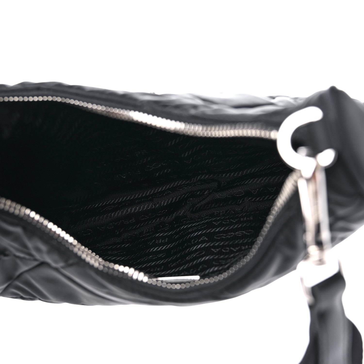 Prada Re-Nylon Triangle Padded Patchwork Shoulder Bag Black 5 of 8