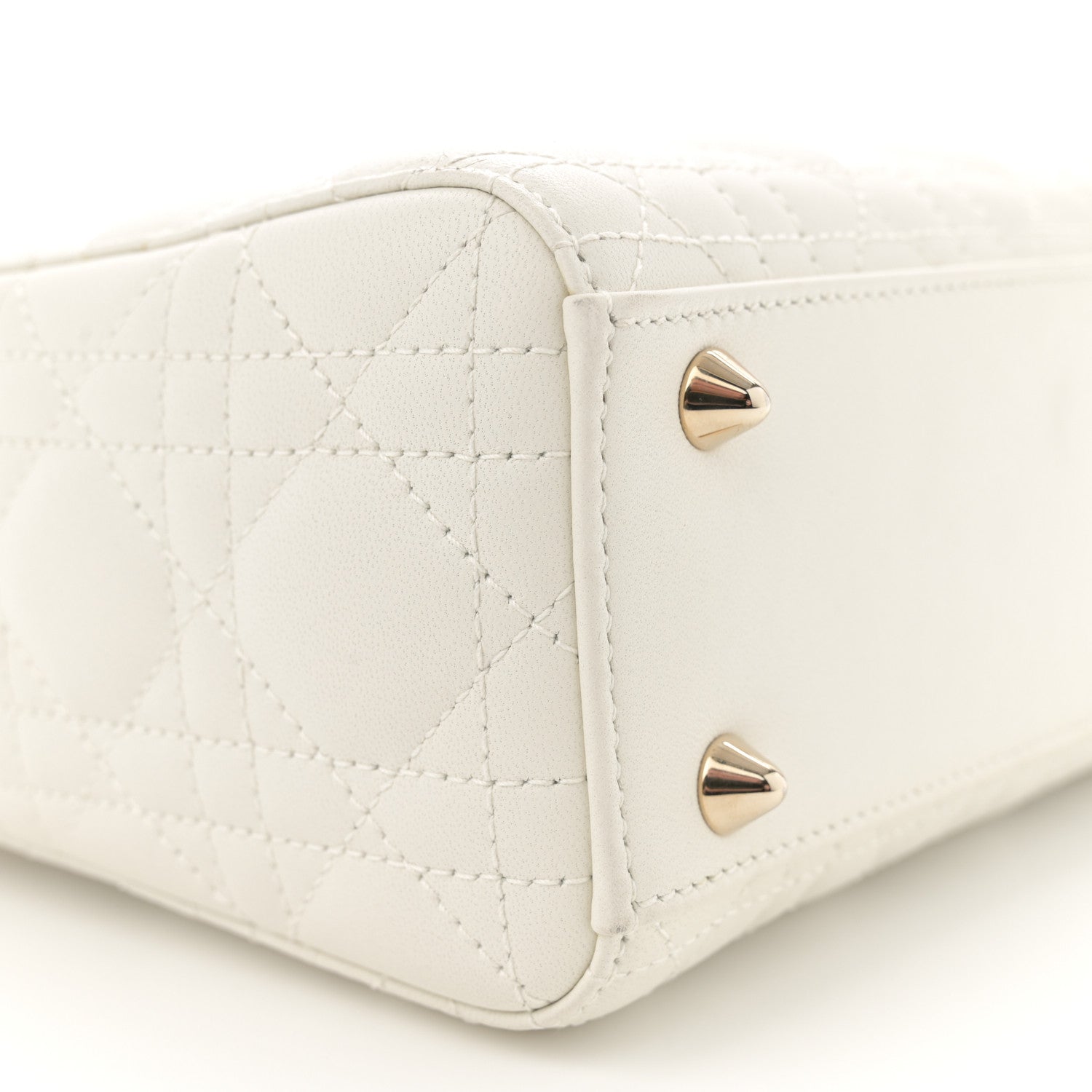 Christian Dior Lambskin Cannage Small My ABCDior Lady Dior White 9 of 15