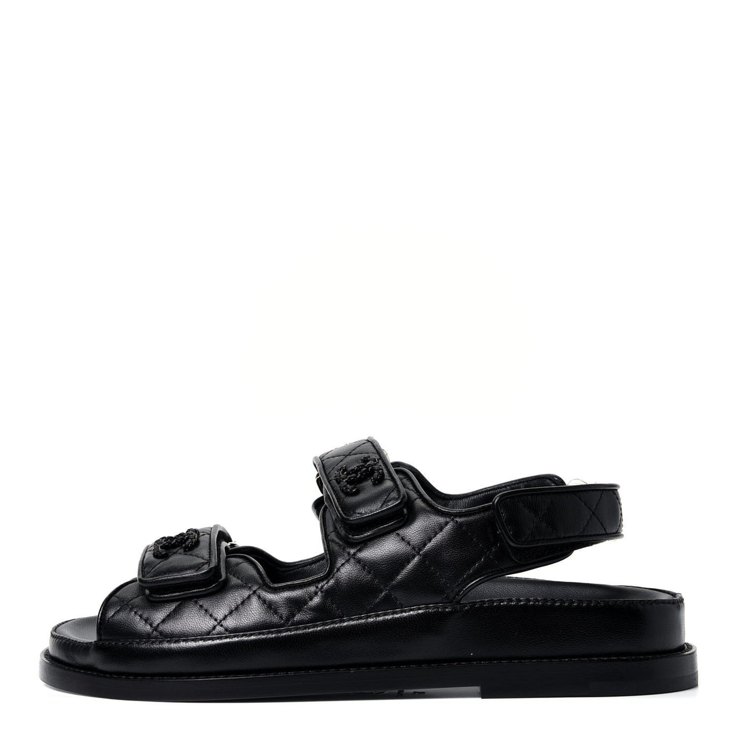 Lambskin Velcro Dad Sandals 36 Black