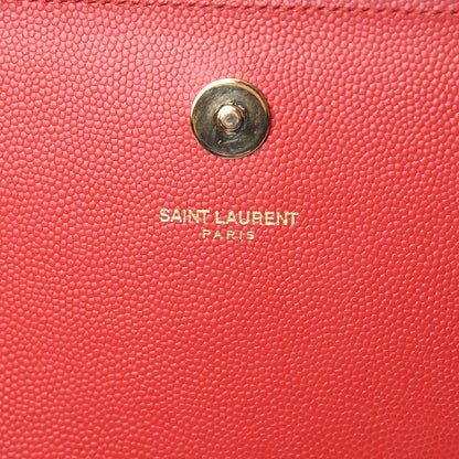 Saint Laurent Grain De Poudre Classic Kate Monogram Clutch New Red 6 of 12