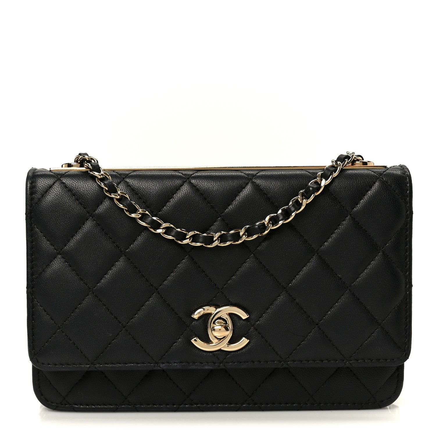 Chanel Lambskin Quilted Trendy CC Wallet On Chain WOC Black 1 of 13