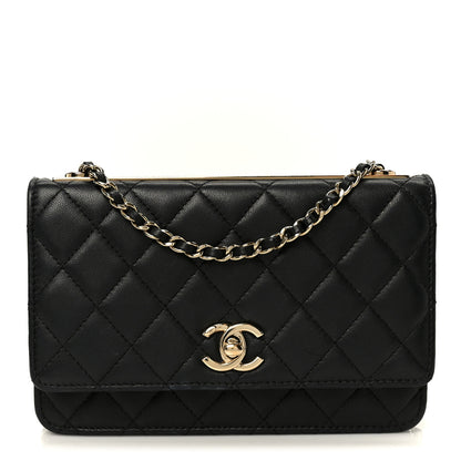 Chanel Lambskin Quilted Trendy CC Wallet On Chain WOC Black 1 of 13