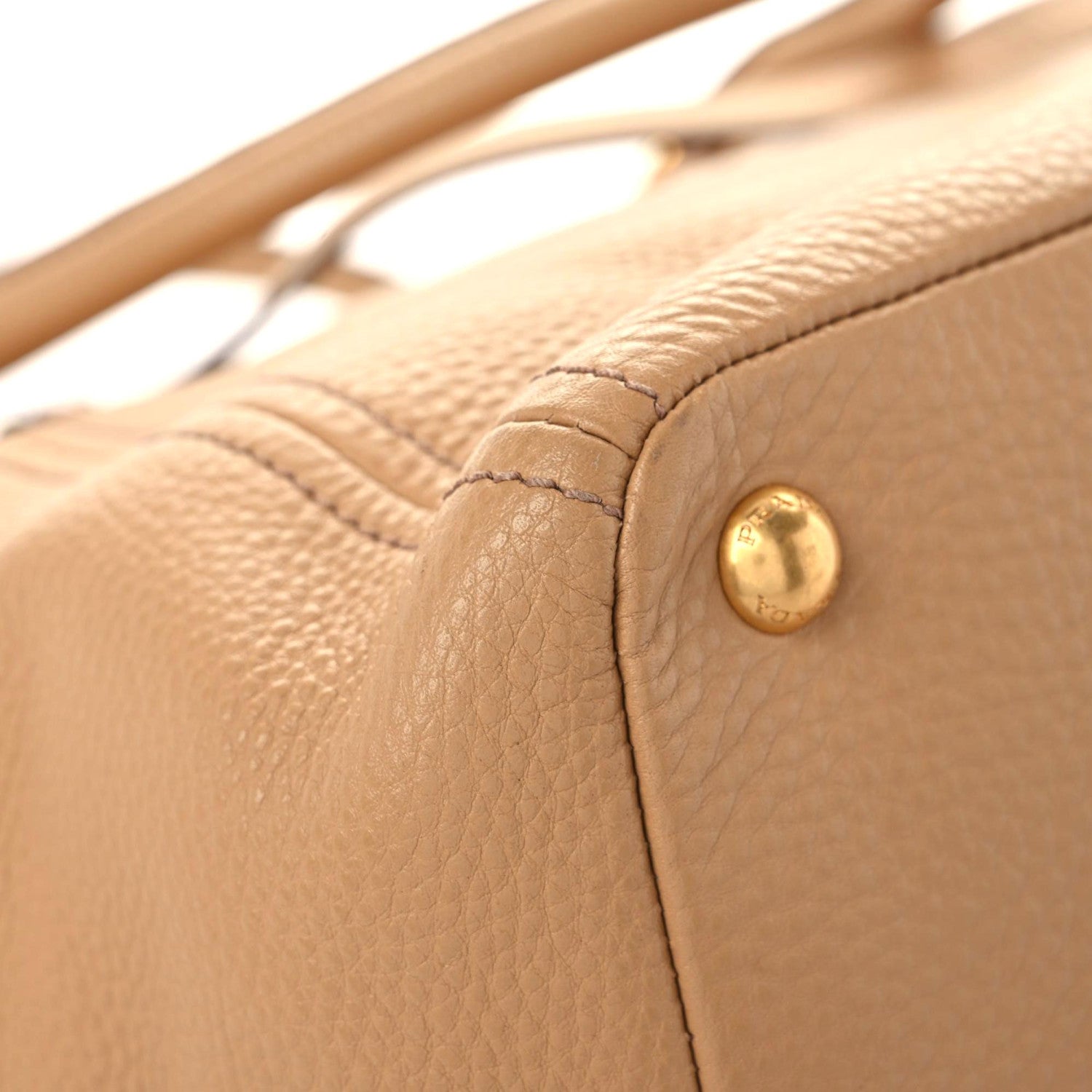 Prada Vitello Daino Side Pocket Tote Caramel 6 of 13