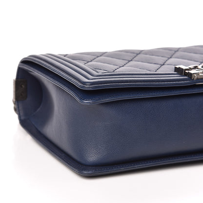Chanel Calfskin Double Stitch New Medium Boy Flap Navy Blue 10 of 13
