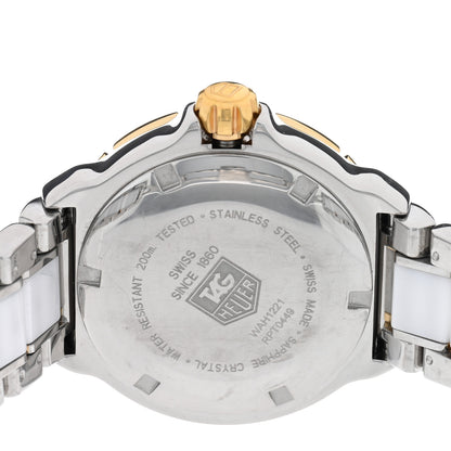 Tag Heuer Stainless Steel 18K Yellow Gold Ceramic Diamond 34mm Formula 1 Quartz Watch White WAH1221 4 of 4