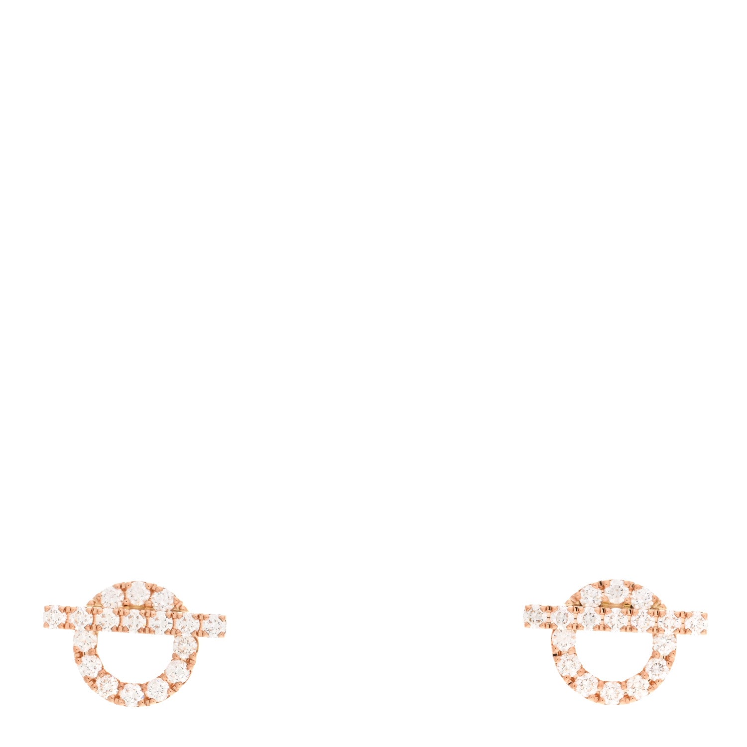 Hermes 18K Rose Gold Diamond Finesse Earrings 1 of 5