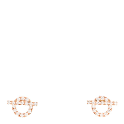 Hermes 18K Rose Gold Diamond Finesse Earrings 1 of 5