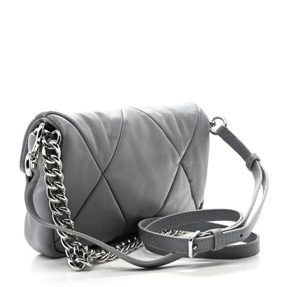 Marc Jacobs Goatskin Quilted J The Puffy Diamond Shoulder Bag Wolf Grey 3 of 11