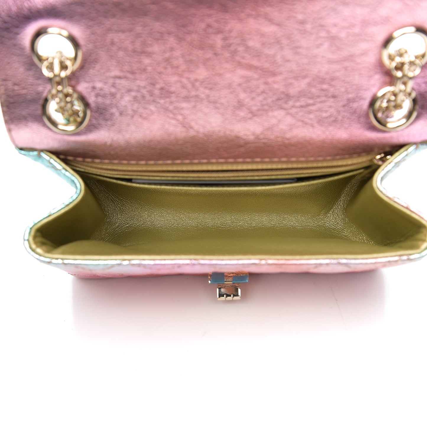 Metallic Goatskin Quilted Mini 2.55 Reissue Flap Multicolor