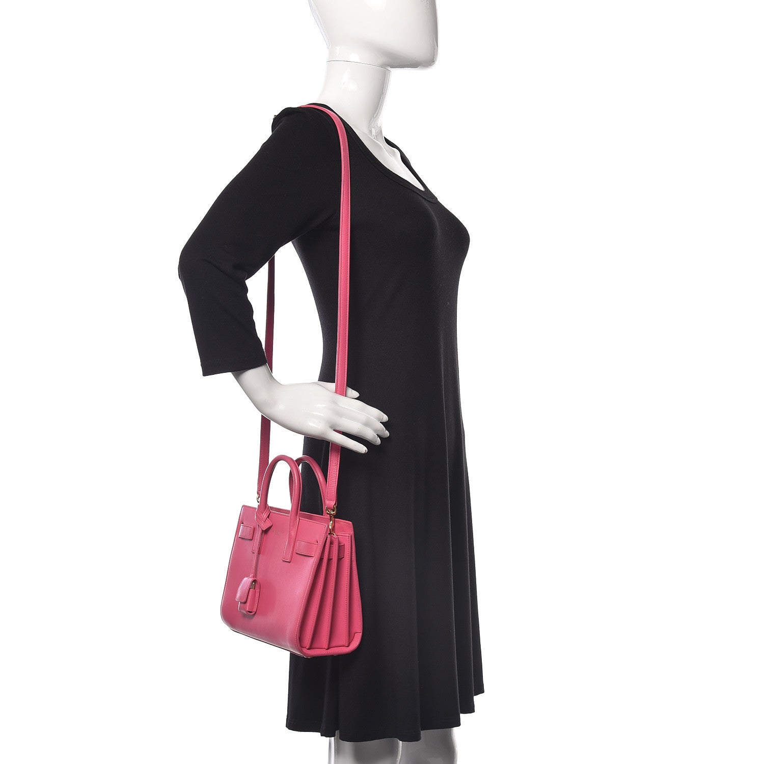 Saint Laurent Calfskin Nano Sac De Jour Lipstick Fuchsia 2 of 9