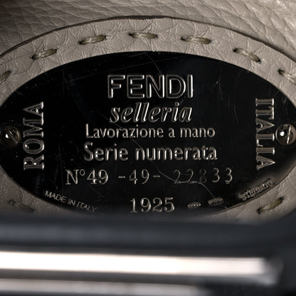 Fendi Cuoio Romano Selleria Bi-Color Medium Peekaboo Iconic Satchel Asfalto Latte 9 of 11