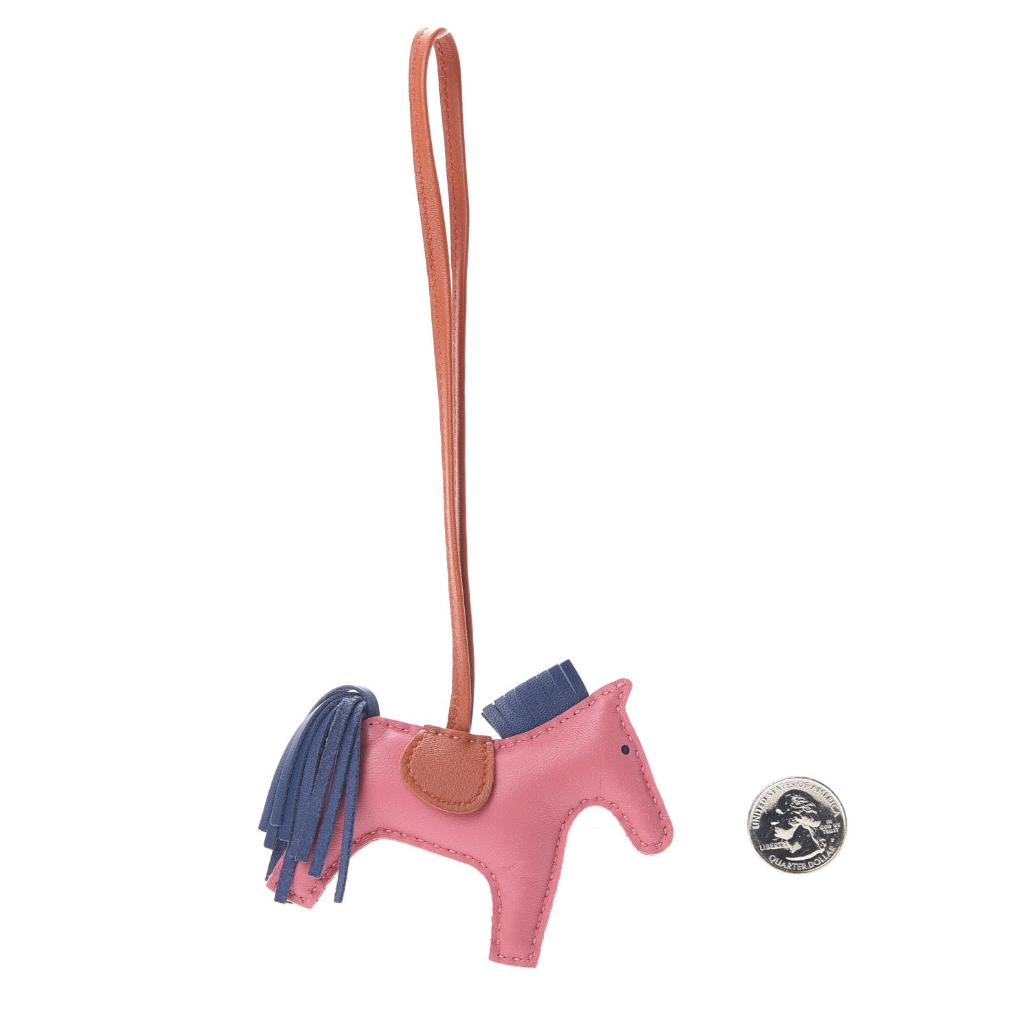 Hermes Milo Lambskin Grigri Rodeo Bag Charm PM Rose Azalee Cornaline Bleu De Malte 2 of 4