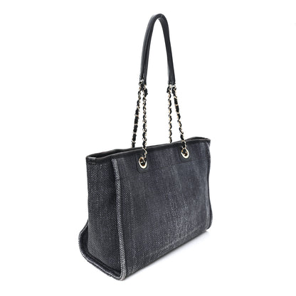Chanel Woven Straw Raffia Small Deauville Tote Charcoal 3 of 13