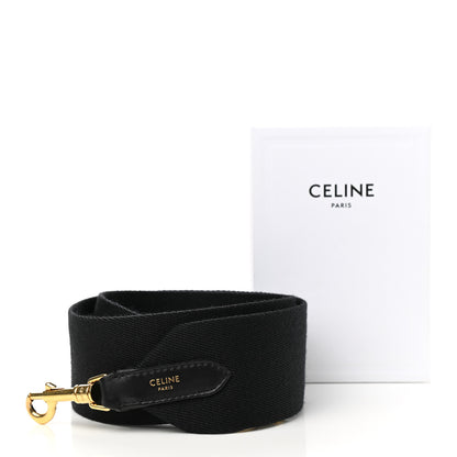 Celine Jacquard Wool Logo Short Strap Black Beige 5 of 5