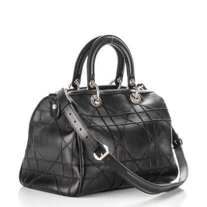 Christian Dior Lambskin Cannage Granville Polochon Black 3 of 8